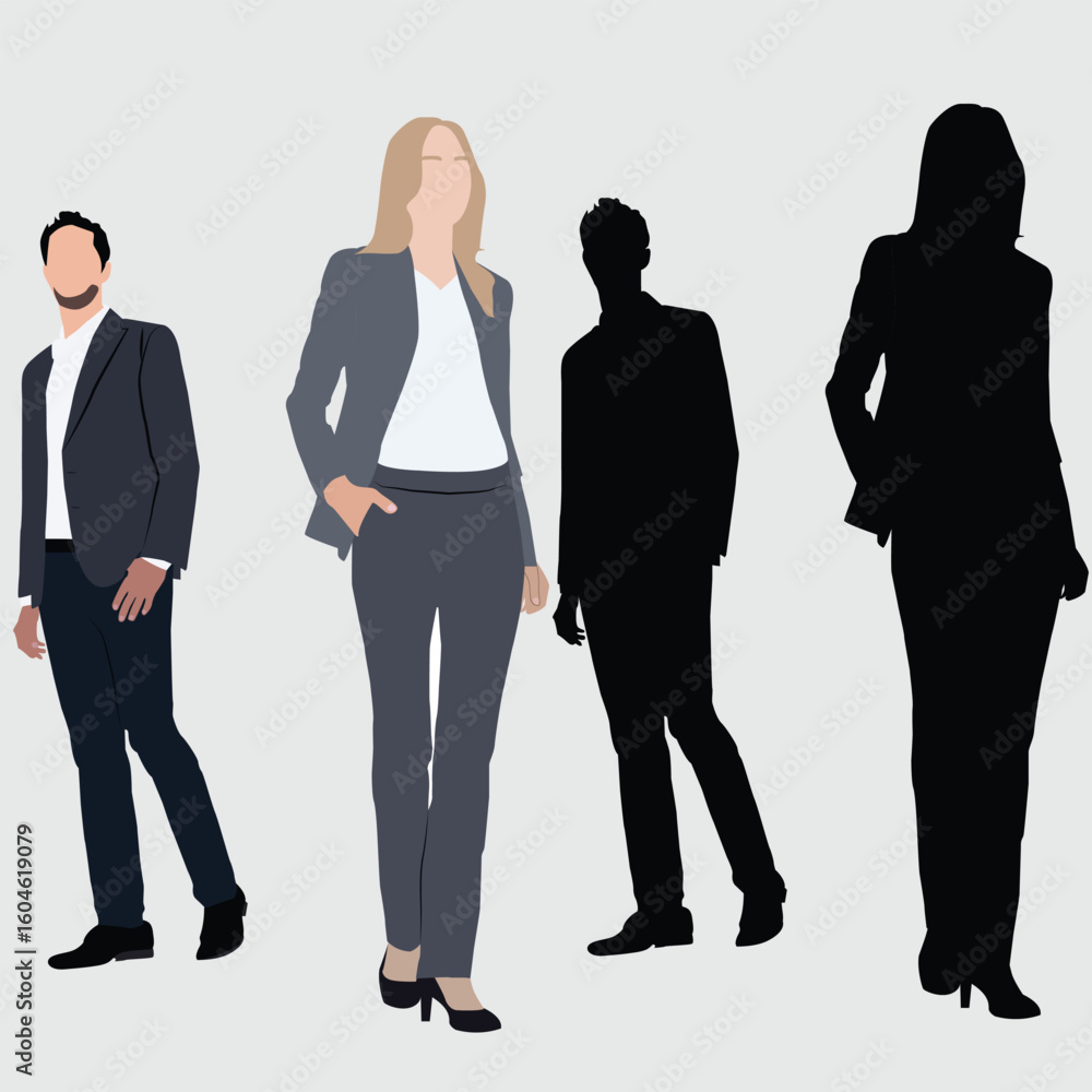 Fototapeta premium silhouettes of business people