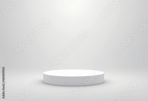 Minimalistic White Pedestal on Light Background