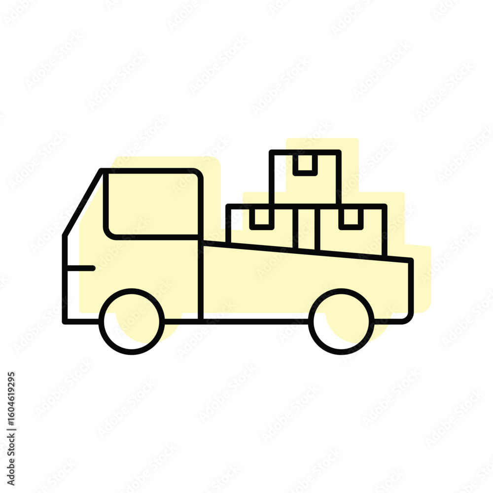 Fototapeta premium Delivery Truck color shadow thinline icon , vector, pixel perfect, illustrator file 