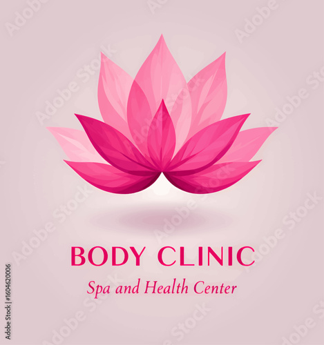 Pink Lotus Spa Logo for Body Clinic and Health Center