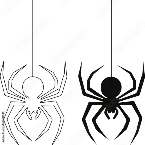 Halloween spider decoration black and white vector