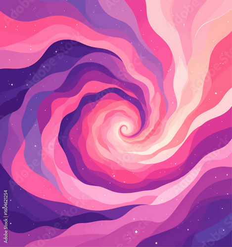 Swirling Galaxy of Pink and Purple Dreams