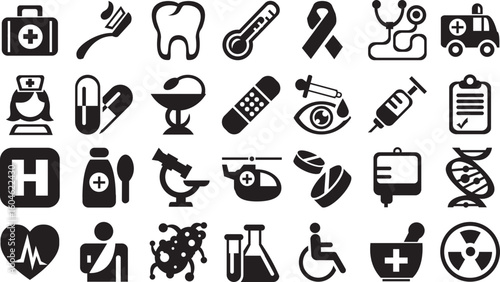 medical icons set