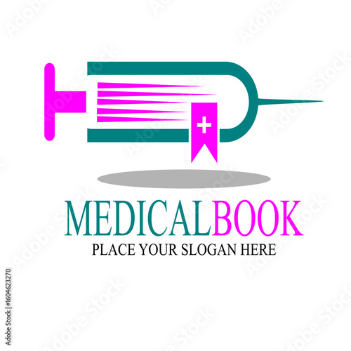 Medical book vector logo template