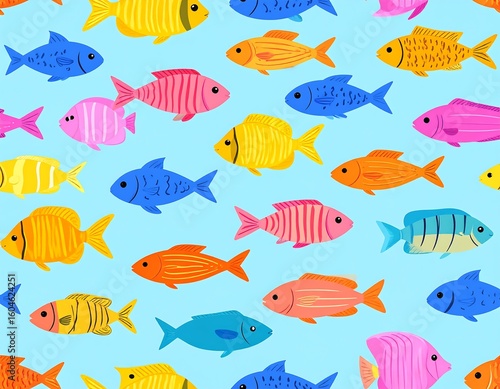 Bright colorful fish pattern