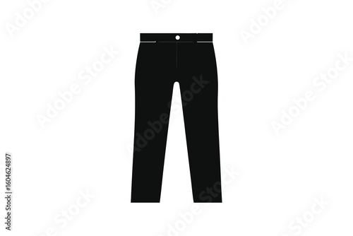 Black trousers isolated on white background classic style garment for men and women stylish apparel for everyday wear