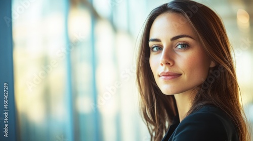 Portrait of a Young Woman with Beautiful Long Hair and Natural Makeup in an Urban Setting with Soft Natural Light Free Download Portrait of a Young Woman with Beautiful Long Hair and Natural Makeup in an Urban Setting with Soft Natural Light - GFXLoad