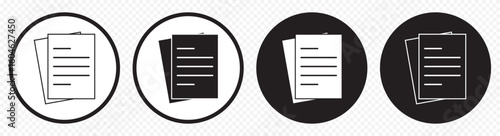 Documents icon Outline vector sign on Transparent Background. EPS 10.