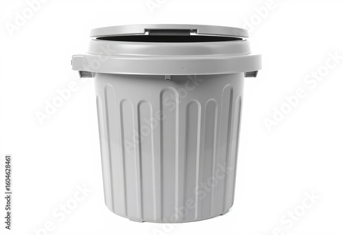 Wallpaper Mural Gray plastic trash can with hinged lid, isolated on pure white background,  household,  graphic Torontodigital.ca