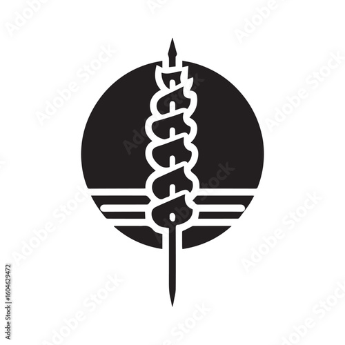 minimalist chicken satay logo with white background
