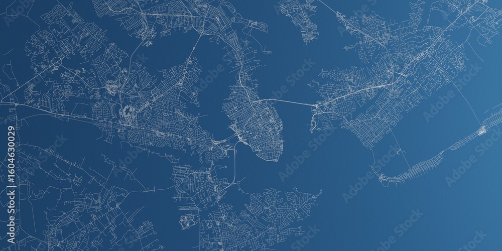 Obraz premium Charleston (South Carolina, USA) street map. The style of the map is blue paper