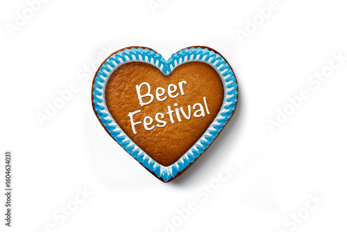 Lebkuchnherz mit der Aufschrift "BeerFestifal"