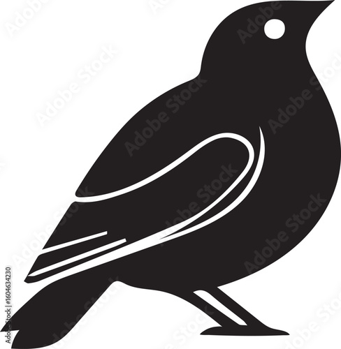 Black vector of a small bird