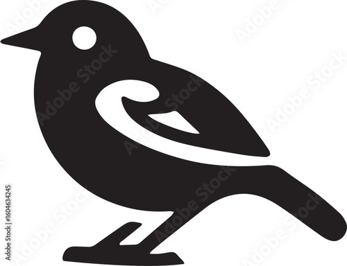 Black vector of a small bird