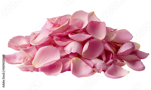 Pink rose petals piled high