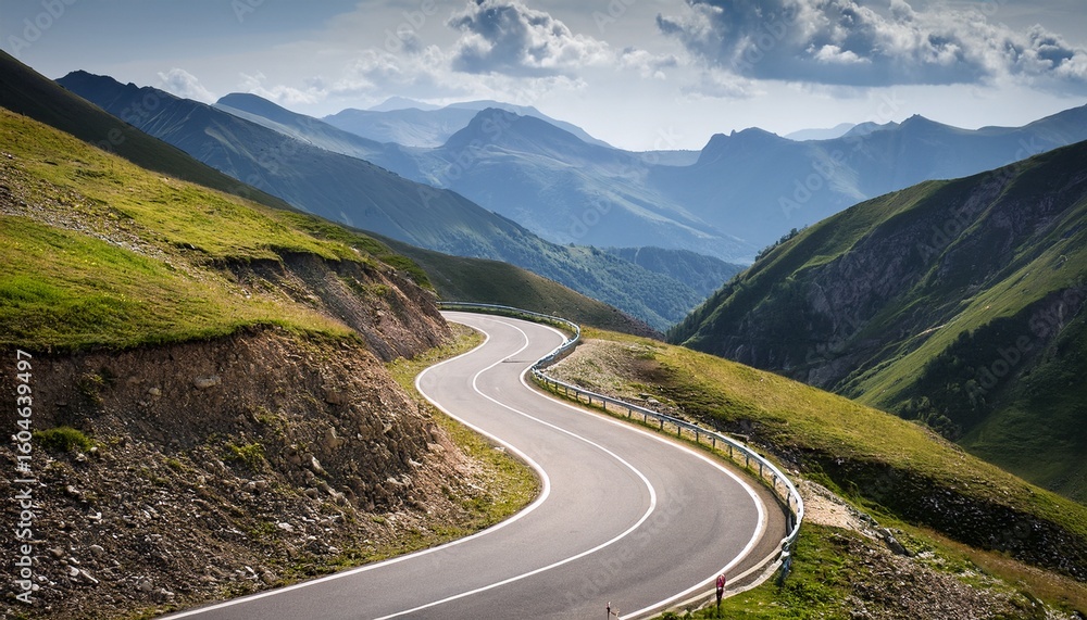 Fototapeta premium road winds in the mountains