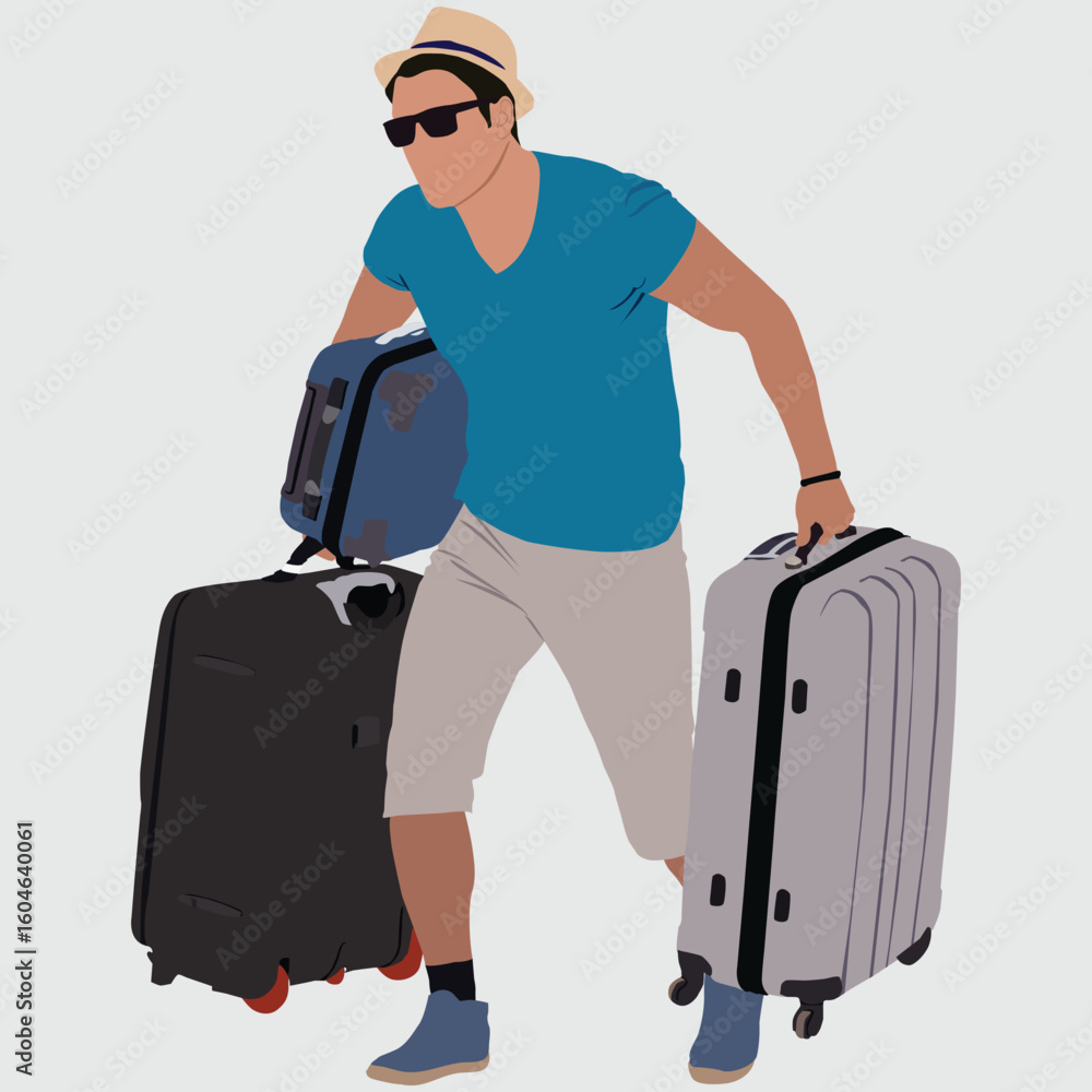 young man with luggage young man with luggage