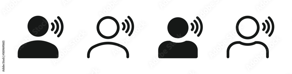 Foto Listen vector icon set. Listening vector icon designs