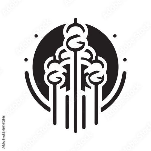 minimalist chicken satay logo with white background