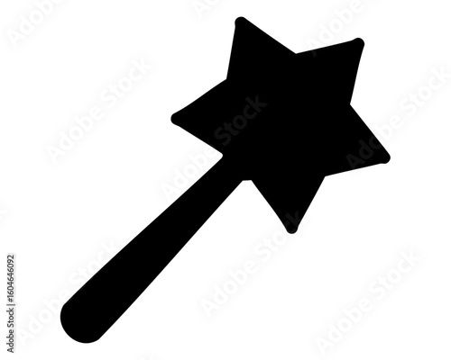Magic wand silhouette, magic wand icon. Vector illustration