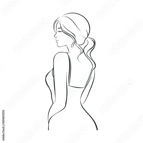 Elegant woman silhouette in casual attire for design projects