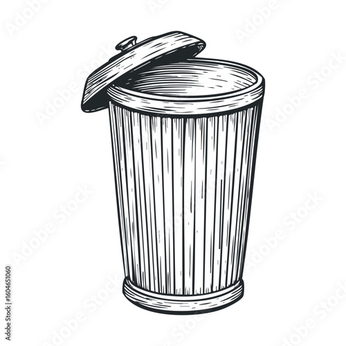 Open trash can design for waste management concepts