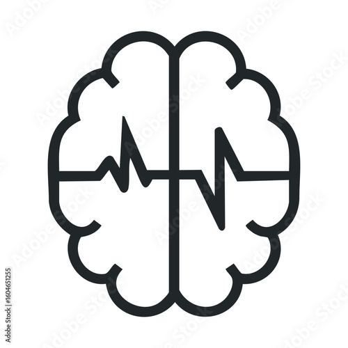 Brain health concept with heartbeat line for wellness design