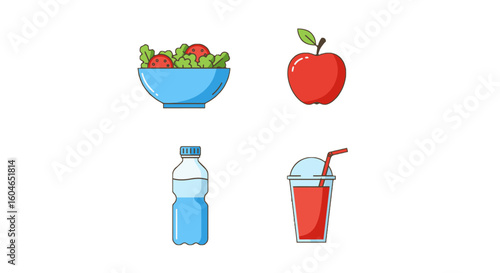 set of fruit and vegetables
