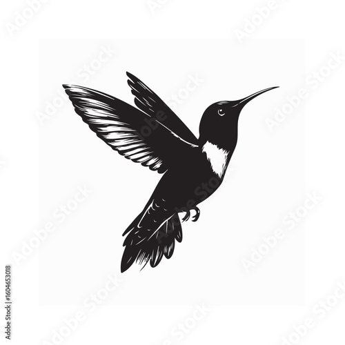 Hummingbird hardworking in isolation logo design symbolizing perseverance and focused energy