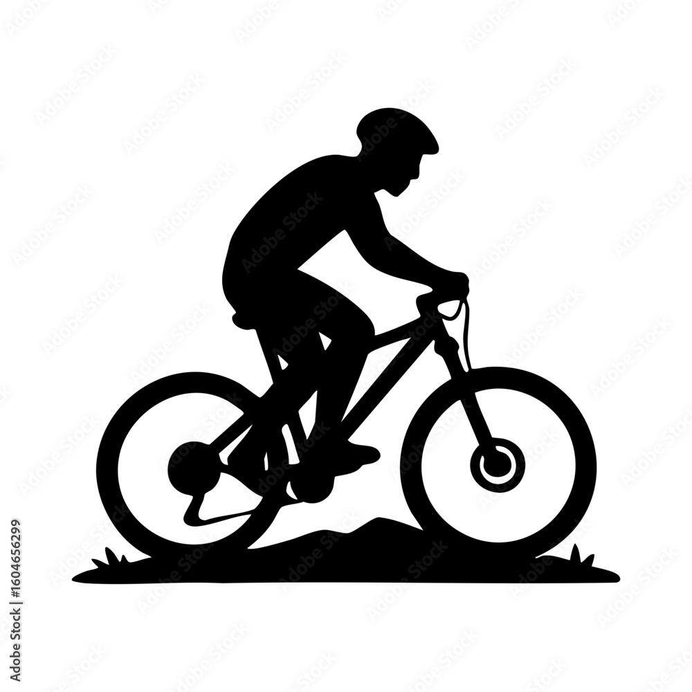 Obraz premium Mountain Biking Man Icon Vector Design
