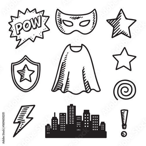 Unleash your inner hero with these iconic superhero symbols and city skyline