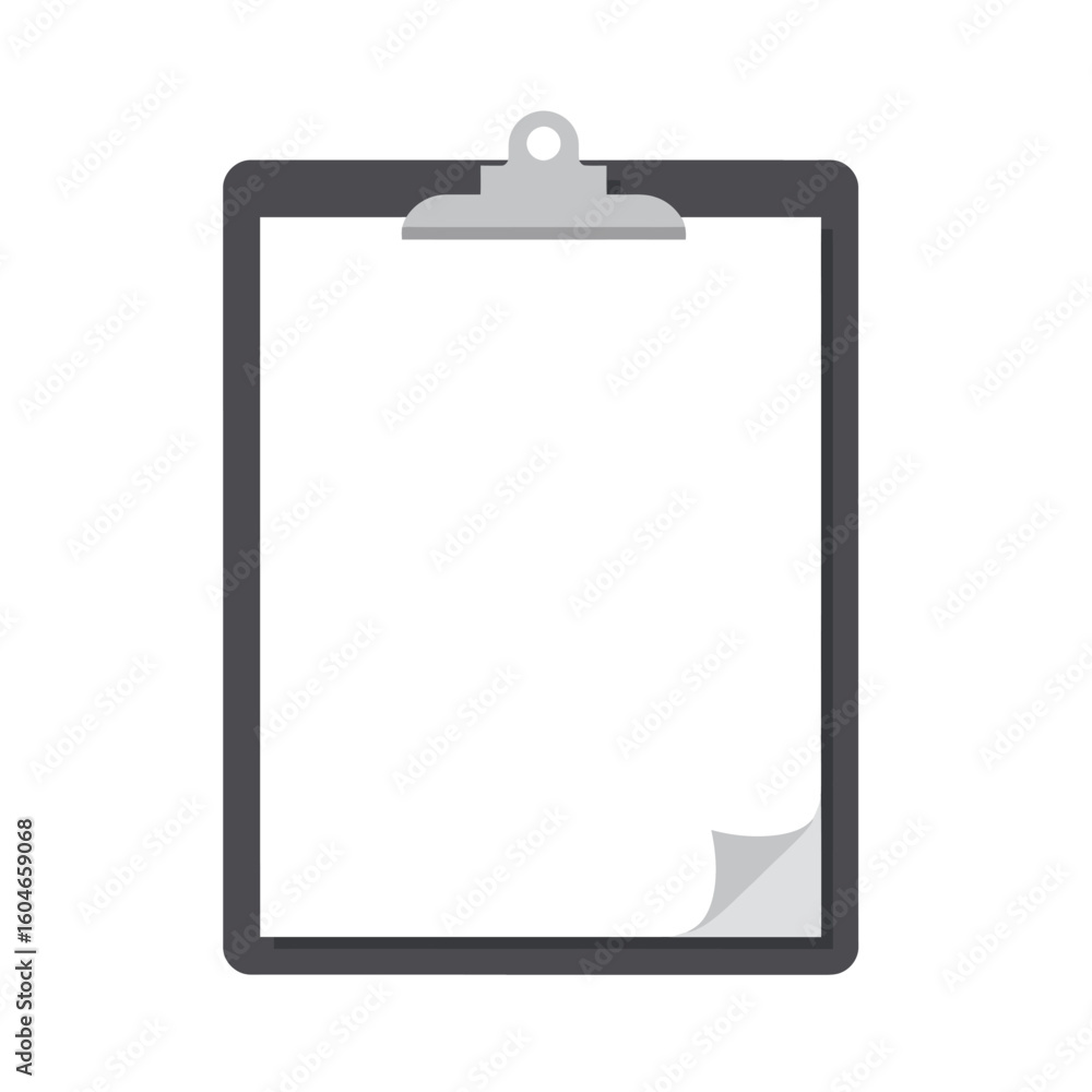 Blank Clipboard with Curled Page Corner Illustration Blank Clipboard with Curled Page Corner Illustration