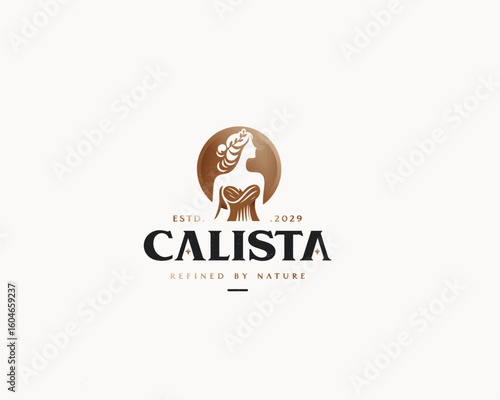 Royal elegant luxury model goddess beauty cosmetic logo template for business