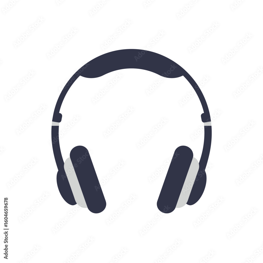 Simple Illustration of Over-Ear Headphones Simple Illustration of Over-Ear Headphones