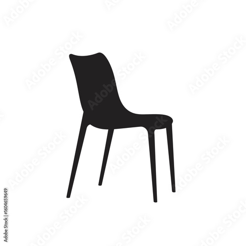 Simple Black Modern Chair Silhouette Design