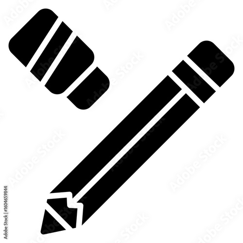 Pencil And Erase Solid Icon