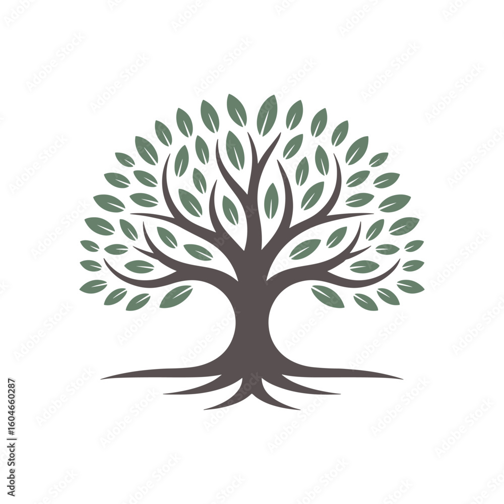 Obraz premium Modern and minimalist vector and abstract logo Unique tree logo