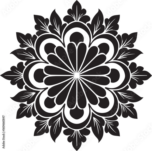 flower mendela vector design round ornament art illustrator