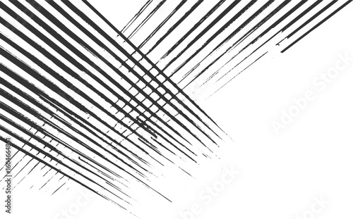 Diagonal scratch pattern on faded white surface. Crosshatched chaotic white line pattern texture. Scratched grunge overlay. Suitable for distressed, transparent background.