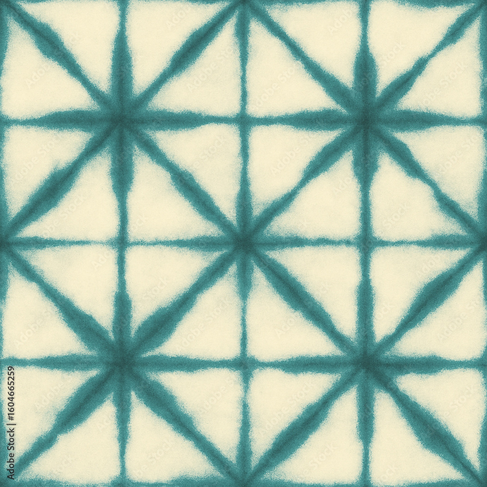 Fototapeta premium Handcrafted Shibori Indigo Dye Design - Traditional Japanese Textile Art with Abstract Patterns