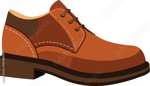 Classic brown leather oxford shoe vector