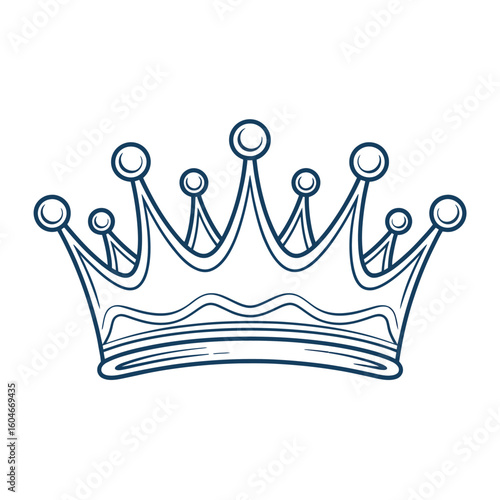 Hand drawn sketch of a royal crown with ornate details