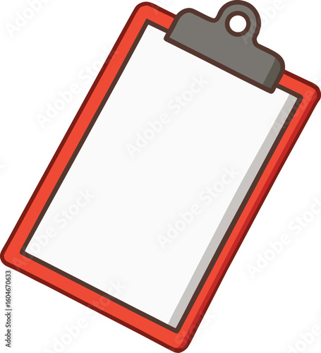Hand drawn clipboard with blank paper