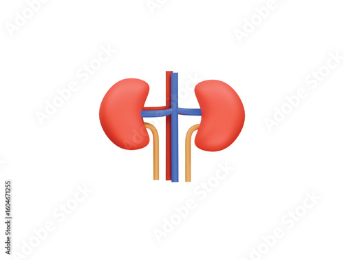 kidney icon 3d illustration render