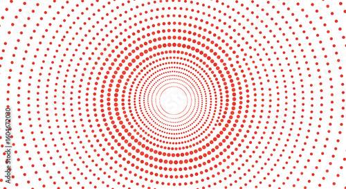 Hypnotic concentric red dot pattern expanding outward towards a bright white center vortex