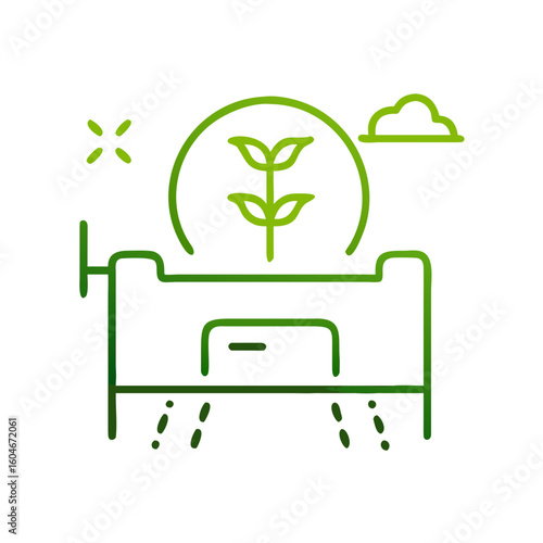 Industrial composting icon with eco-friendly agriculture concept illustration