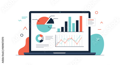 Visualizing financial performance using interactive data analysis tools on a modern laptop screen