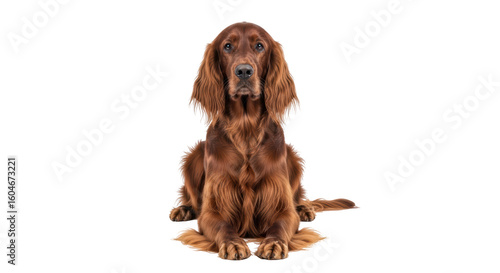 Obraz na plátně Isolated Irish Setter Dog Sitting