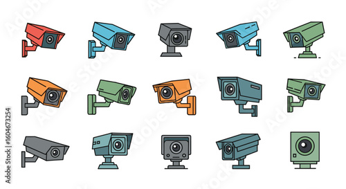 Collection of modern surveillance security cameras for enhanced home and business monitoring solutions