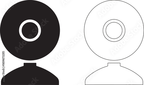 Webcam Design Element Logo On White Background For UI and UX